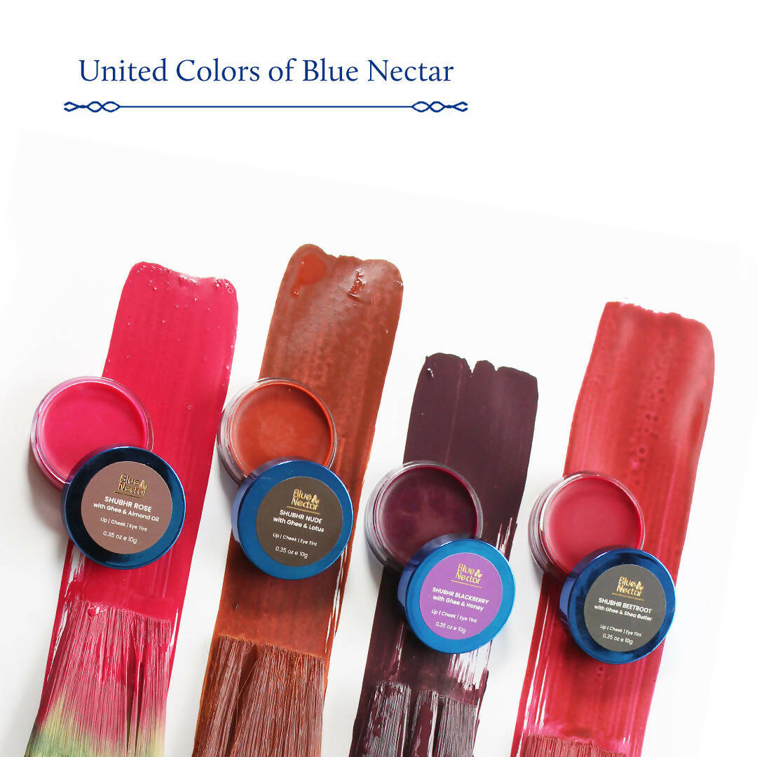 Blue Nectar Shubhr Beetroot Lip, Cheek & Eye Tint with Ghee & Almond Oil | Grocsy