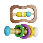 Matoyi Colorful Wooden Rattles For Babies - Set of 2 | Grocsy