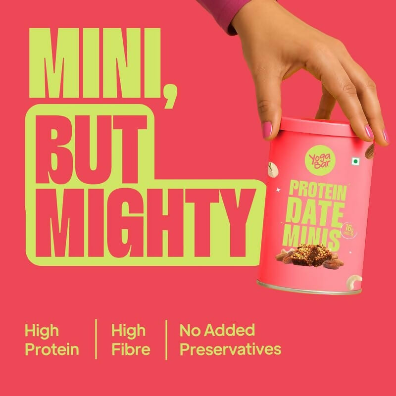 Yoga Bar Protein Date Minis – 16g Protein, No Refined Sugar, Dates & Nuts Snack | Grocsy