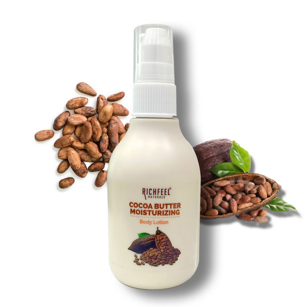 Richfeel Cocoa Butter Lotion - 48hr Moisturizing with 100% Cocoa & Shea Butter | Grocsy