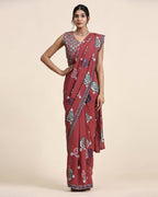 Peach Pure Georgette Sequence work Ready to wear Saree with stitched Blouse - Nirvana | Grocsy