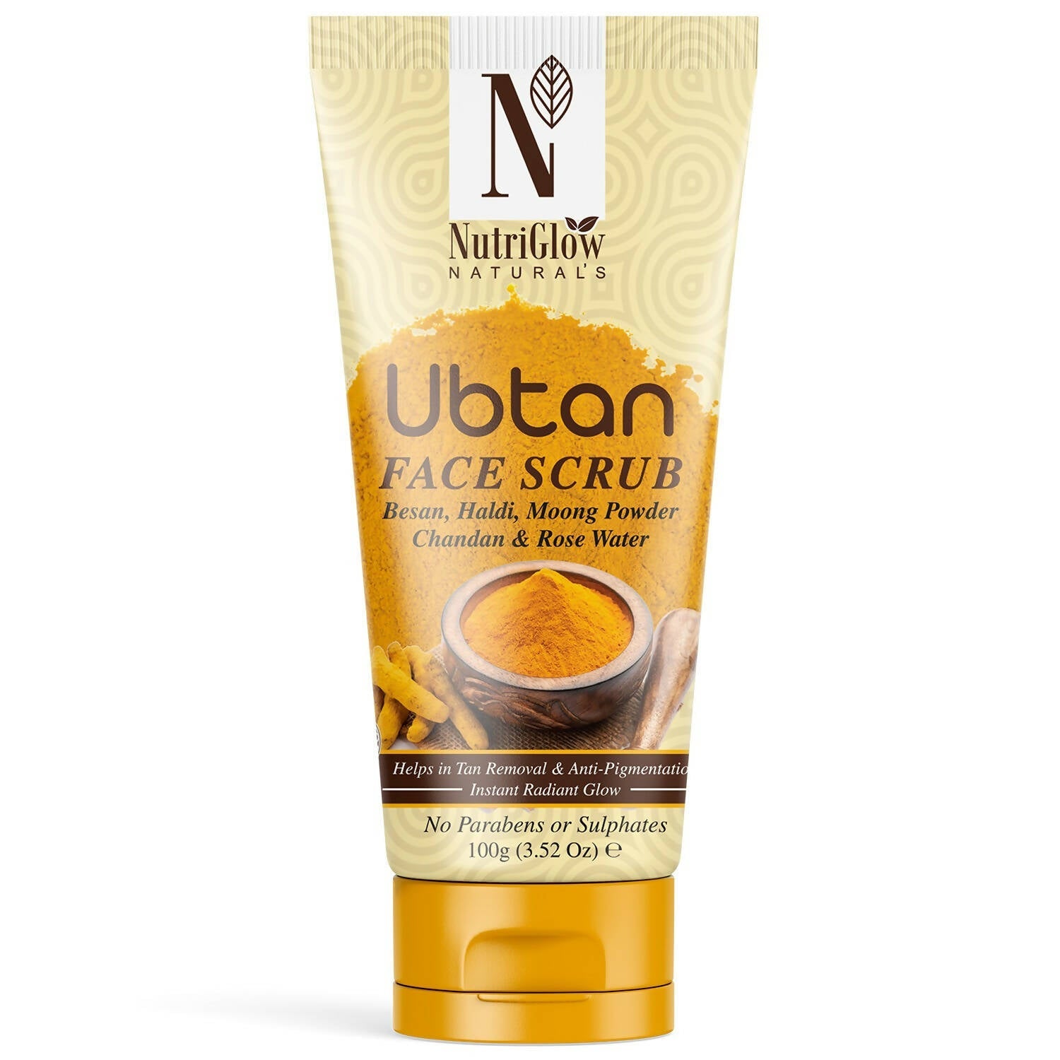 NutriGlow NATURAL'S Ubtan Face & Body Scrub with Besan, Moong Powder | Grocsy