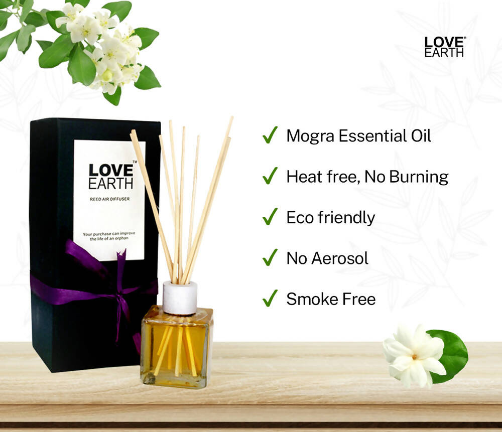 Love Earth Reed Diffuser- Mogra | Grocsy