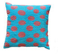 The Decor Nook Turquoise Blue Base With Red Circles Print Cushion Cover | Grocsy