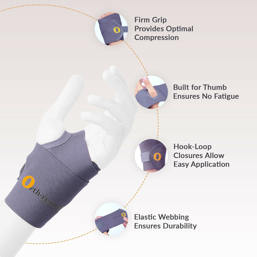 Orth-rem Wrist Support Brace with Thumb Loop Strap | Grocsy