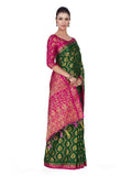 Mimosa Women's Green Color Beautiful Kanchipuram Silk Saree | Grocsy