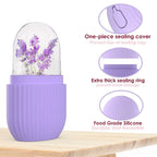 Ice Face Roller Silicone Facial Cube for Eyes Neck Massage Remove Dark Circle - Purple | Grocsy