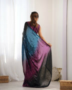 Black Georgette Designer Sequence Embroidery Work Saree - Radhe | Grocsy
