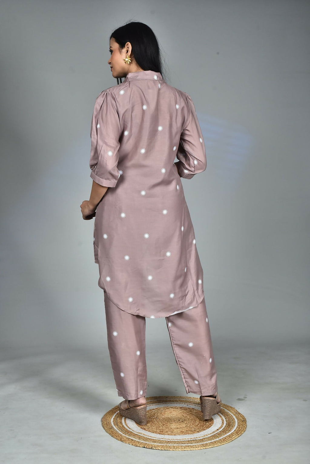 Morchari Digital Print Semi Muslin Co-Ord Set Top & Trouser-Multicolor | Grocsy