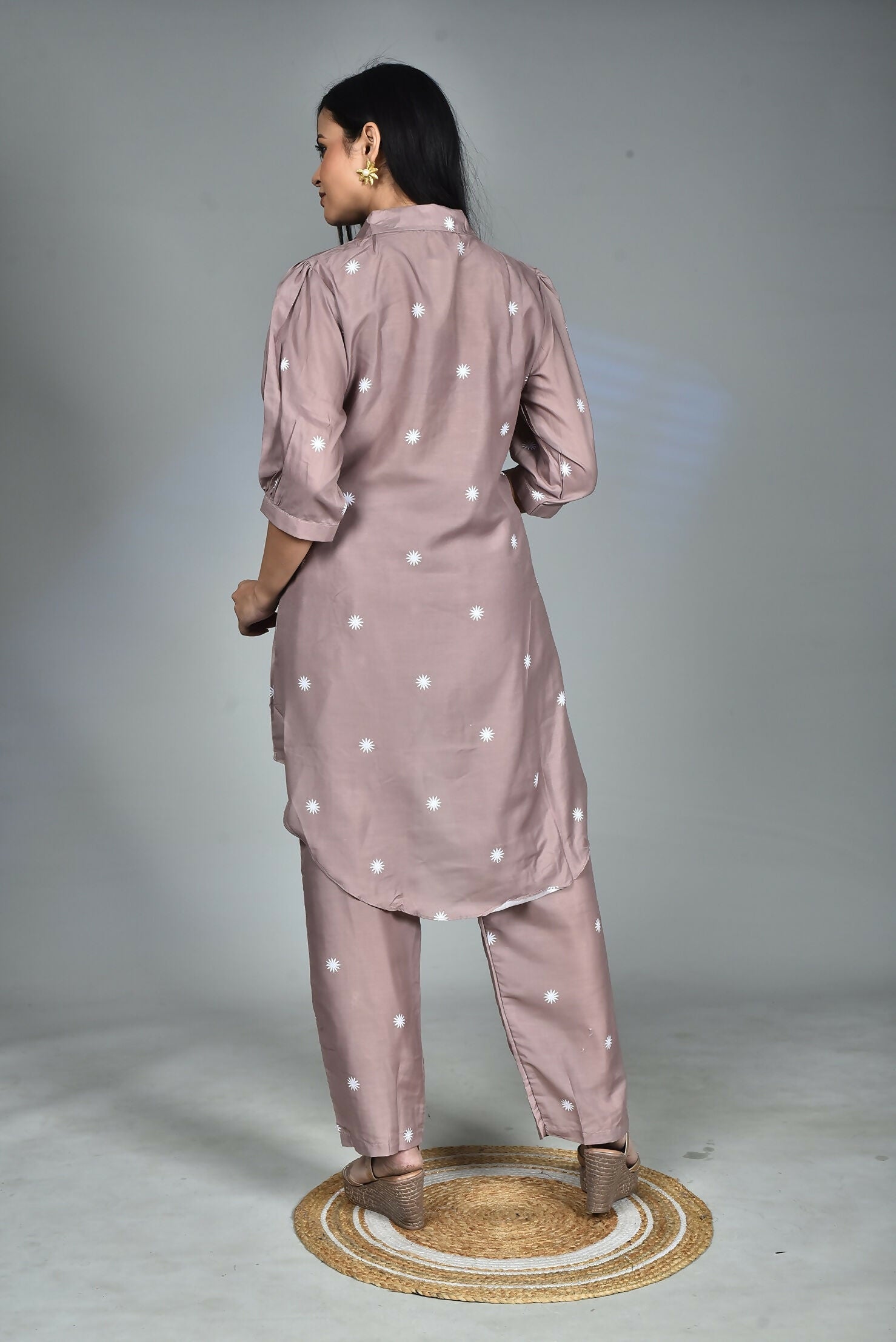 Morchari Digital Print Semi Muslin Co-Ord Set Top & Trouser-Multicolor | Grocsy