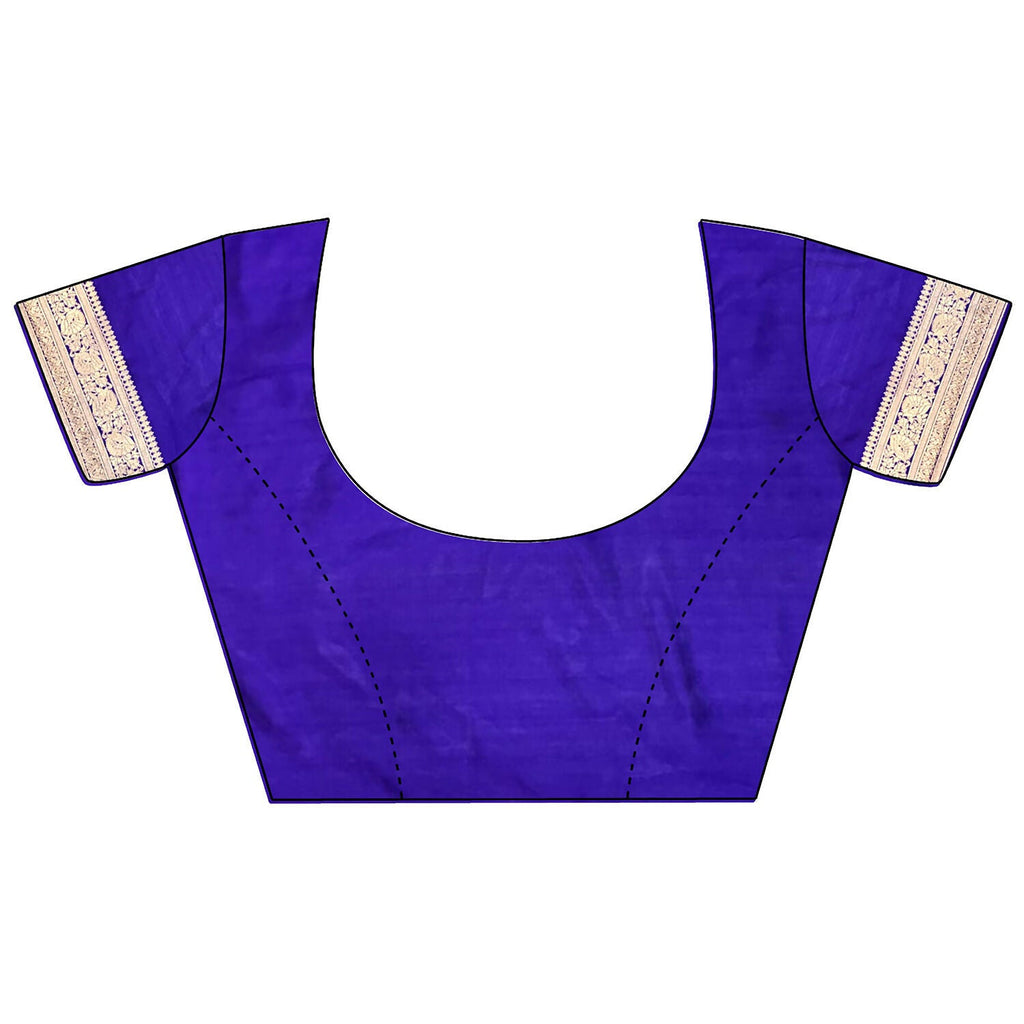 Joban Fashion Violet Floral & Ethnic Motifs Design Soft Silk Meenakari Banarasi Saree | Grocsy