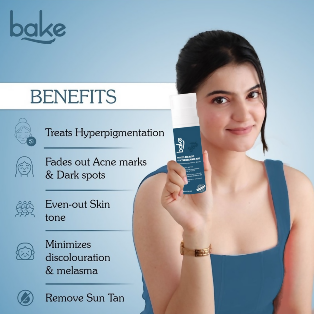 Bake 10% Azelaic Acid + 5% Tranexamic Acid Pigmentation Corrector Cream | Grocsy