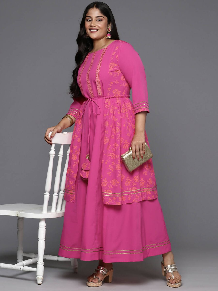 Ahalyaa Women's Traditional wear Ethnic Dress - PINK | Grocsy