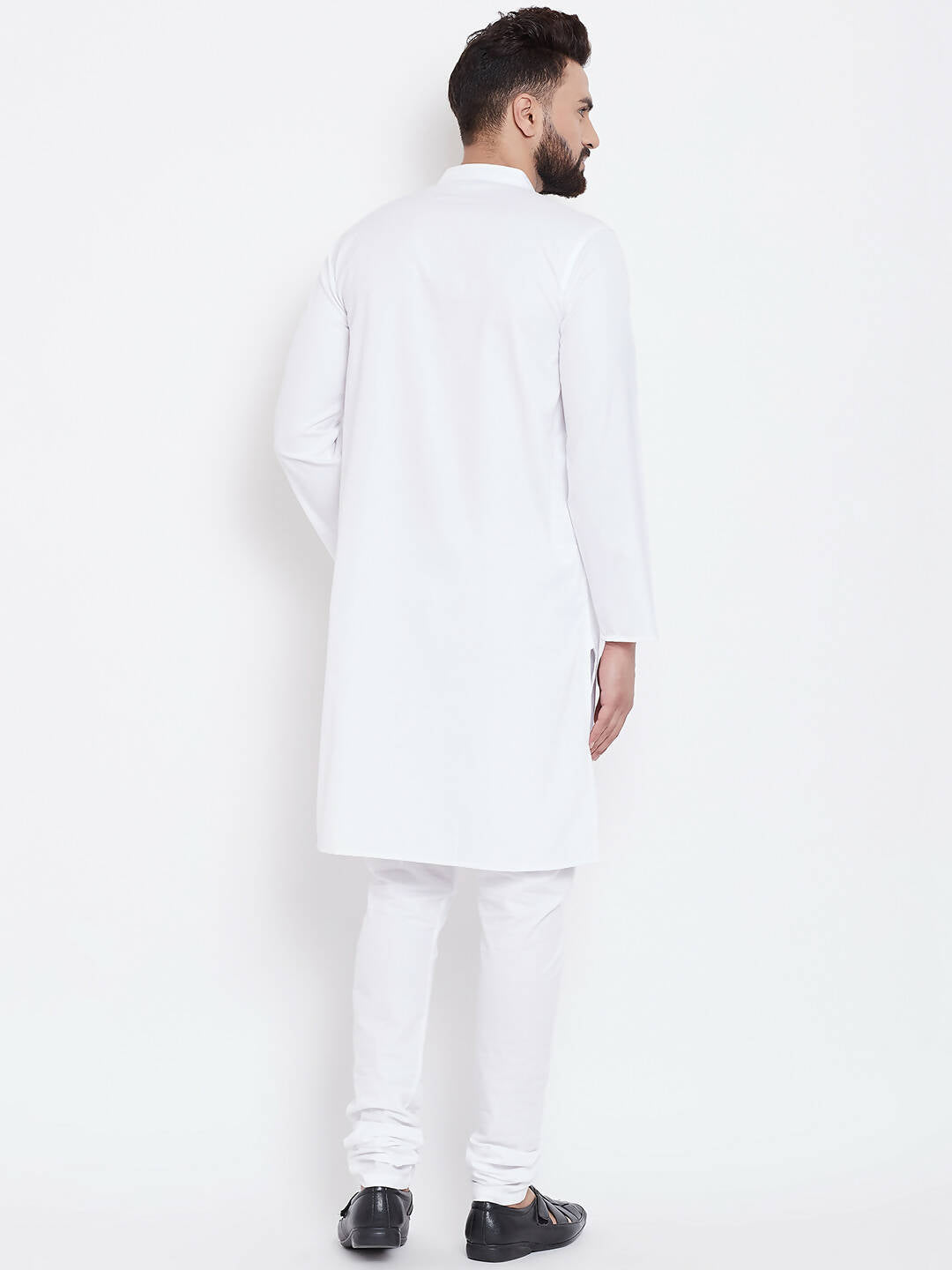 Even Apparels White Pure Cotton Men's Kurta With Band Collar | Grocsy