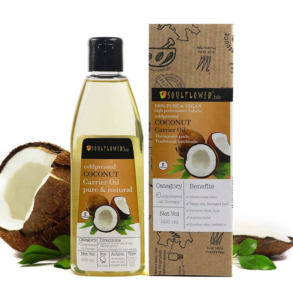 Soulflower Coldpressed Coconut Carrier Oil Pure & Natural | Grocsy