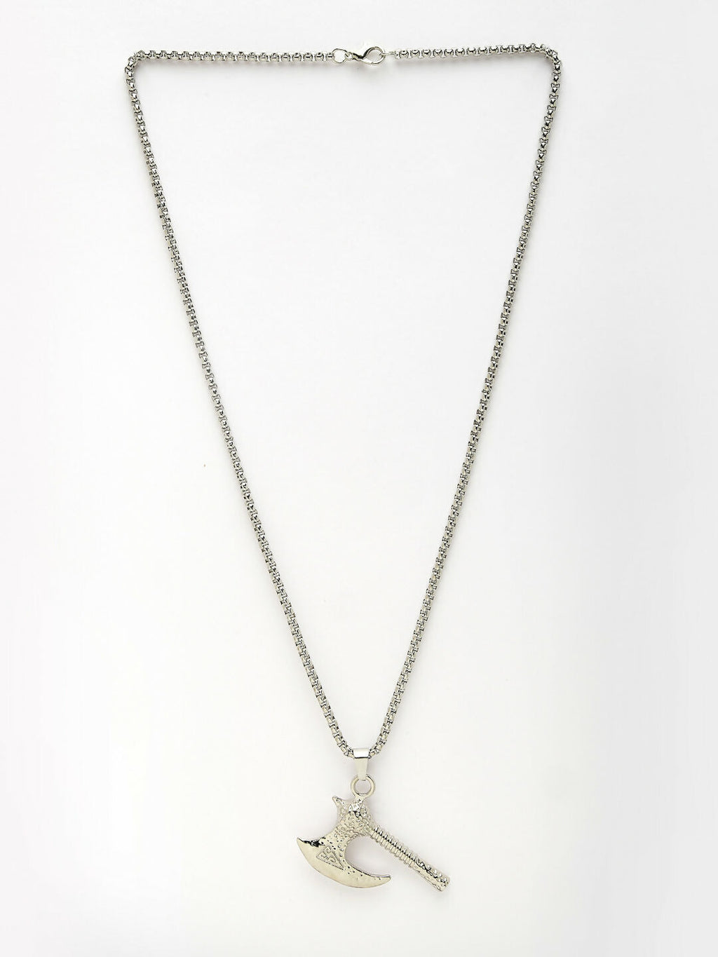 NVR Men's Silver-Plated Stainless Steel Pendant with Chain | Grocsy