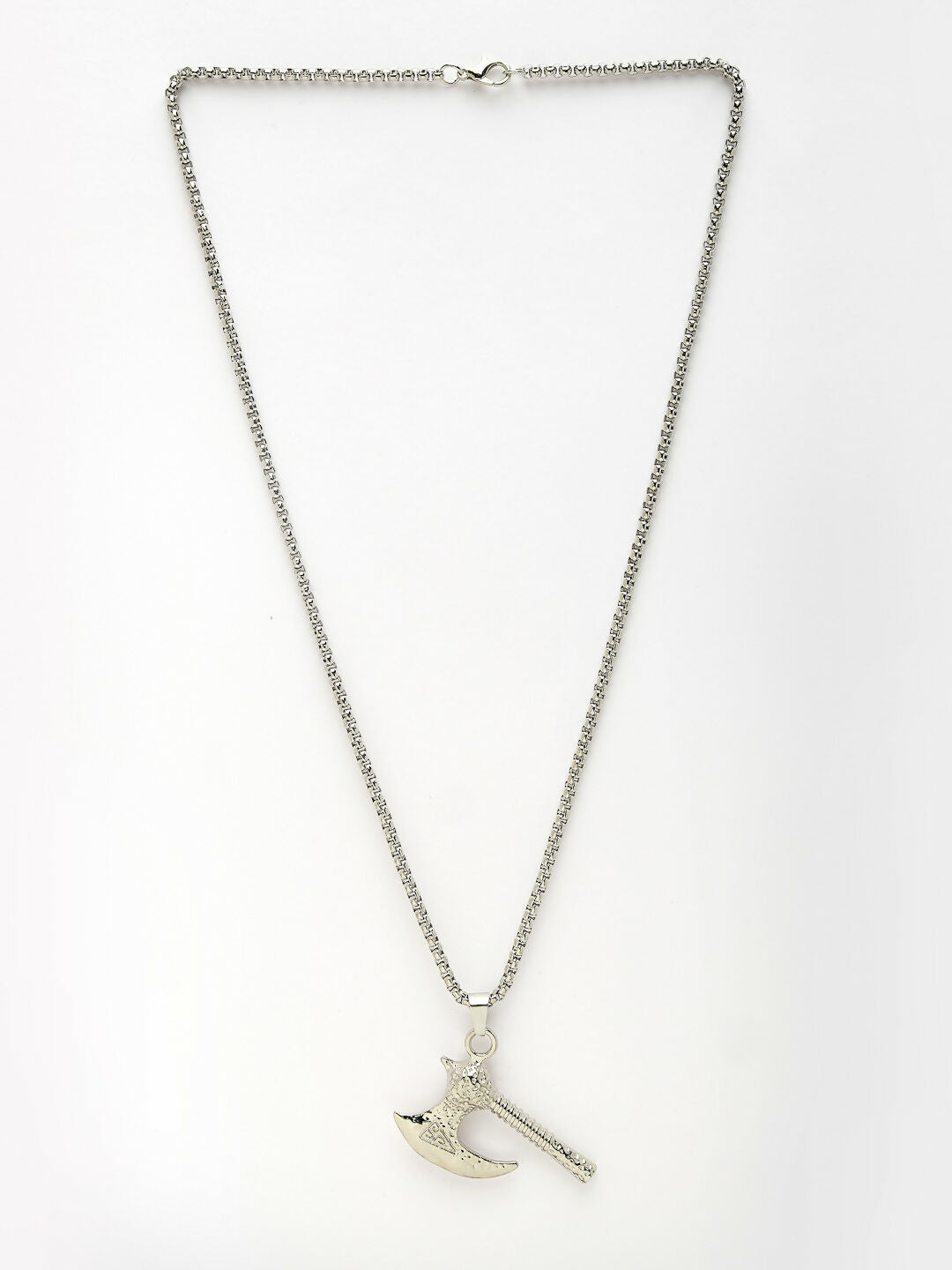 NVR Men's Silver-Plated Stainless Steel Pendant with Chain | Grocsy