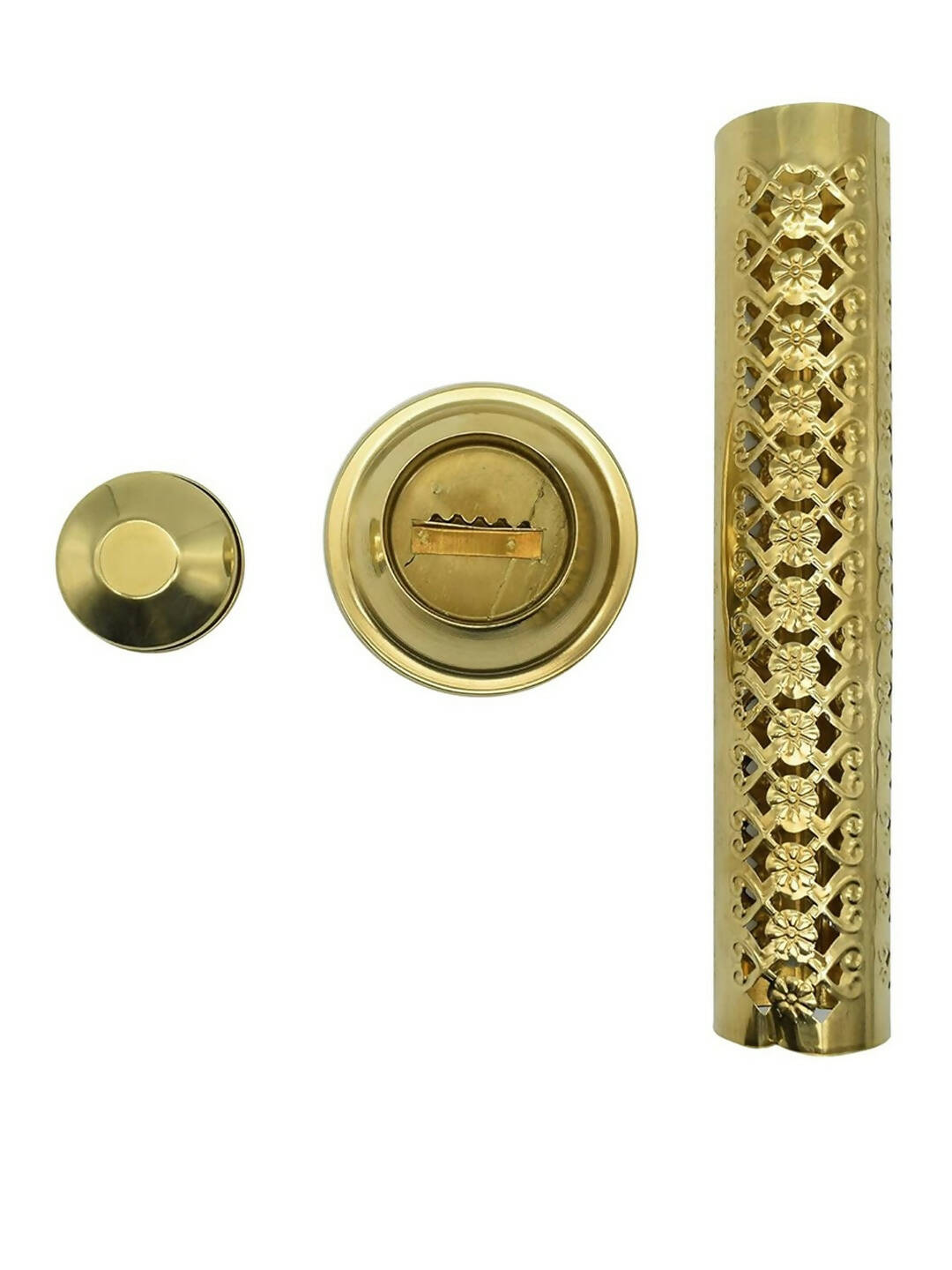 PujaNPujari Gold Toned Textured Agarbatti Incense Sticks Holder Stand | Grocsy