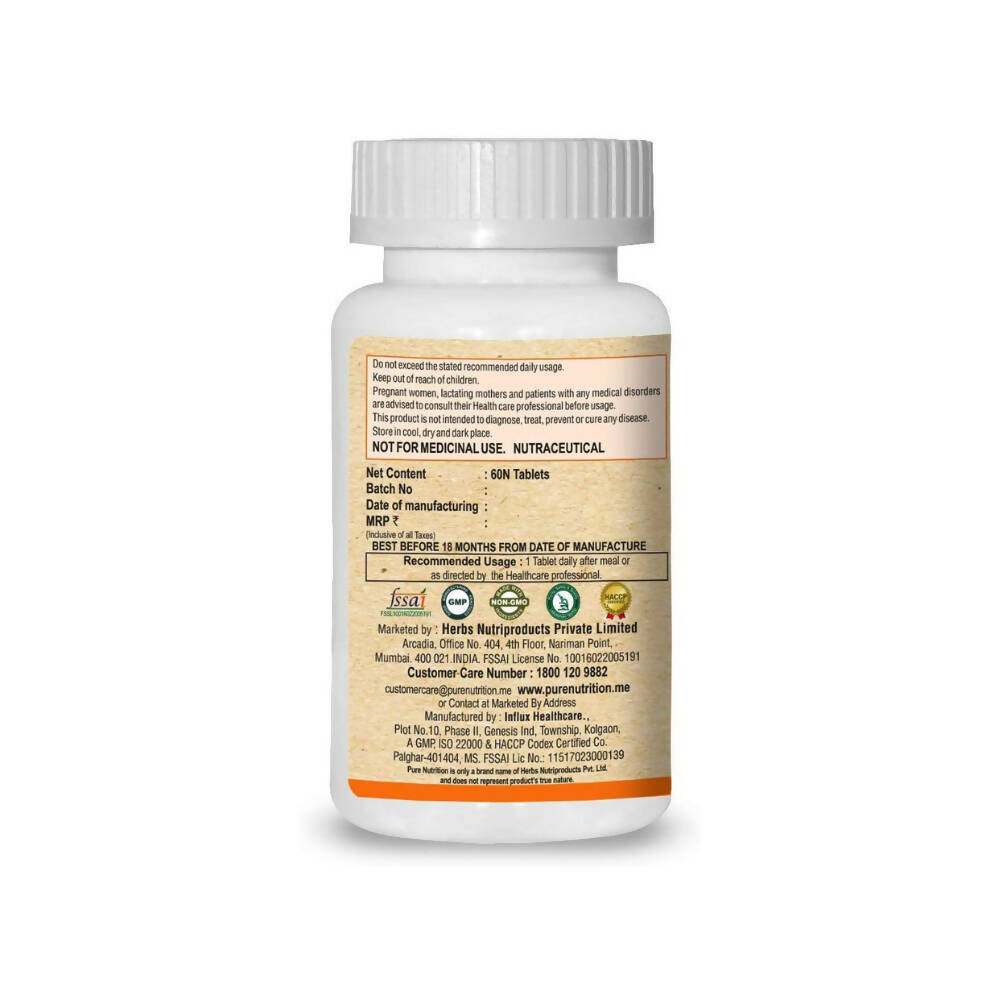 Pure Nutrition Vitamin C with Orange Peel & Amla Extract Veg Tablets | Grocsy