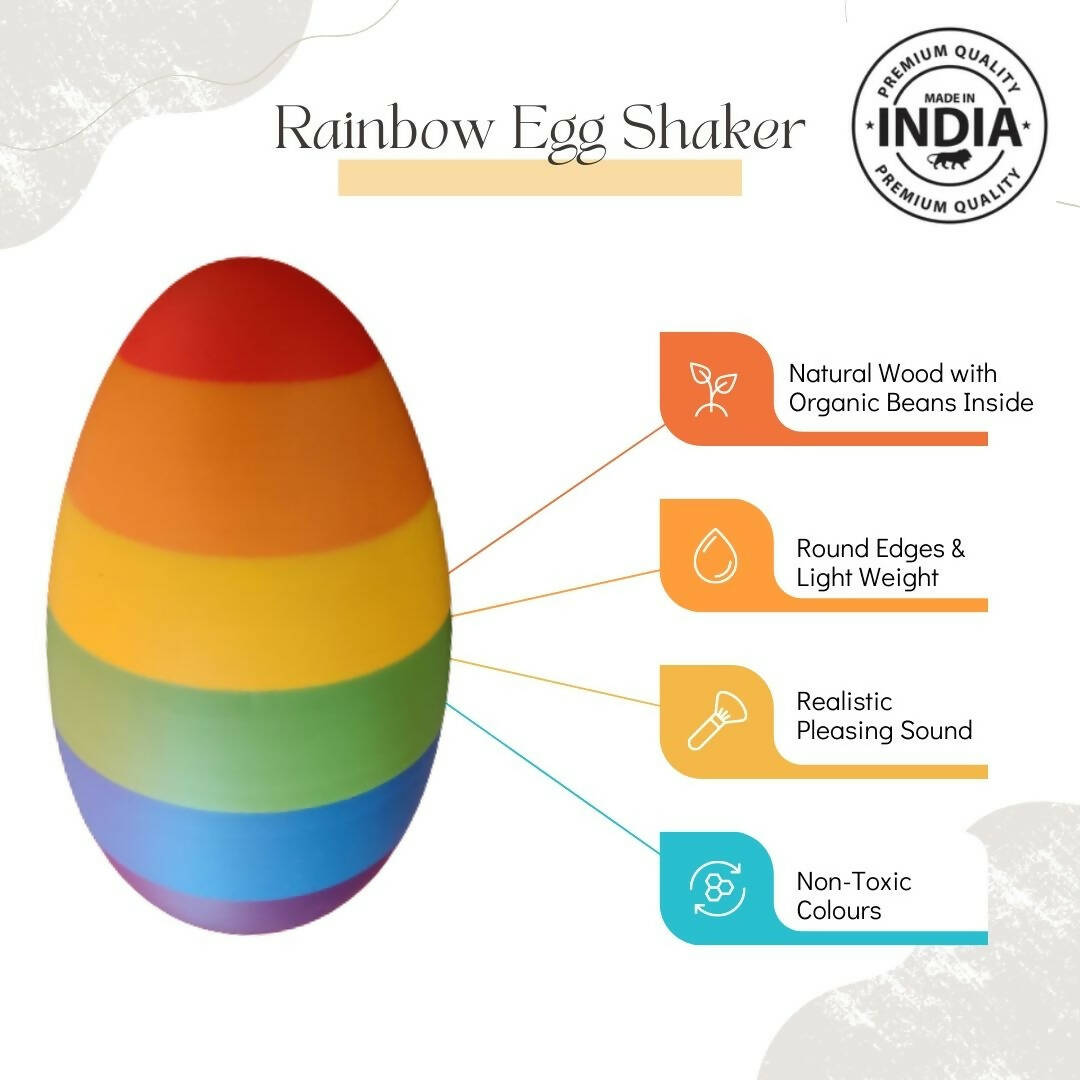Nesta Toys Rainbow Wooden Egg Shaker - Set of 2 | Grocsy
