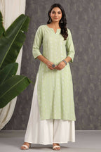 Juniper Women Lightolive Rayon Embroidered A-Line Dress | Grocsy