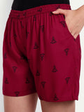 Alvano Printed Blue, Maroon Boxer Shorts, Night Shorts, Regular Shorts, Bermuda Shorts | Grocsy
