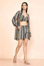 Multi Platinum Creap Printed Co-Sets - Femella | Grocsy
