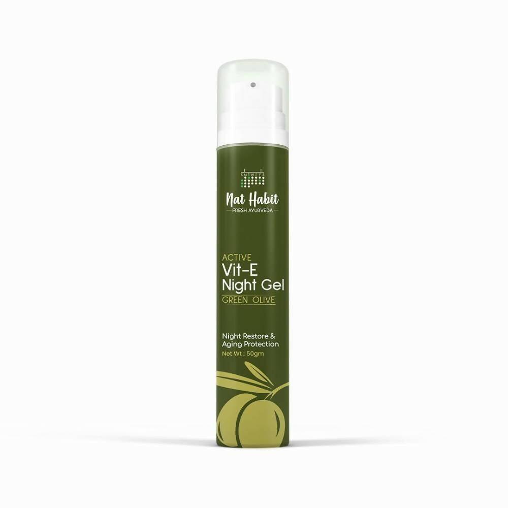 Nat Habit Active Olive Vit-E Night Face Gel | Grocsy
