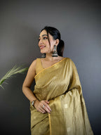 Joban Fashion Ivory Bhagalpuri Cotton Silk Stripes/Box Saree | Grocsy