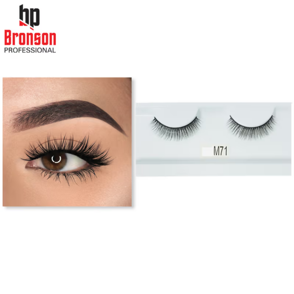 Bronson Professional Long and Natural Look False Eyelashes - M71 | Grocsy