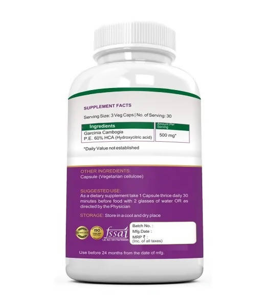 Ramini Bio Nutrition Garcinia 500mg Veg Capsules | Grocsy