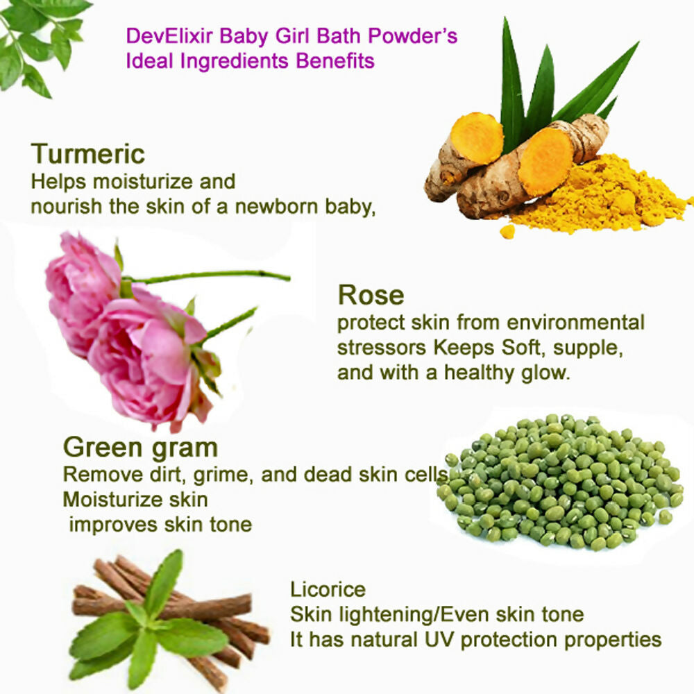DevElixir Baby Girl Bath Powder Natural Glow & Even Skin Tone | Grocsy