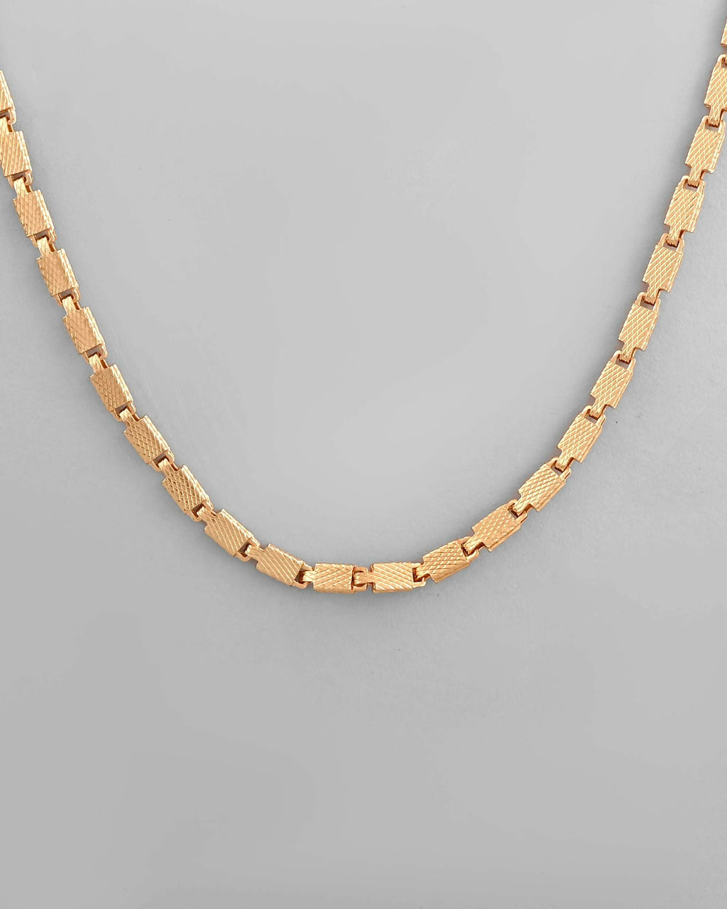 VOJ Gold-Polished Biscuit Shaped Chain For Men | Grocsy