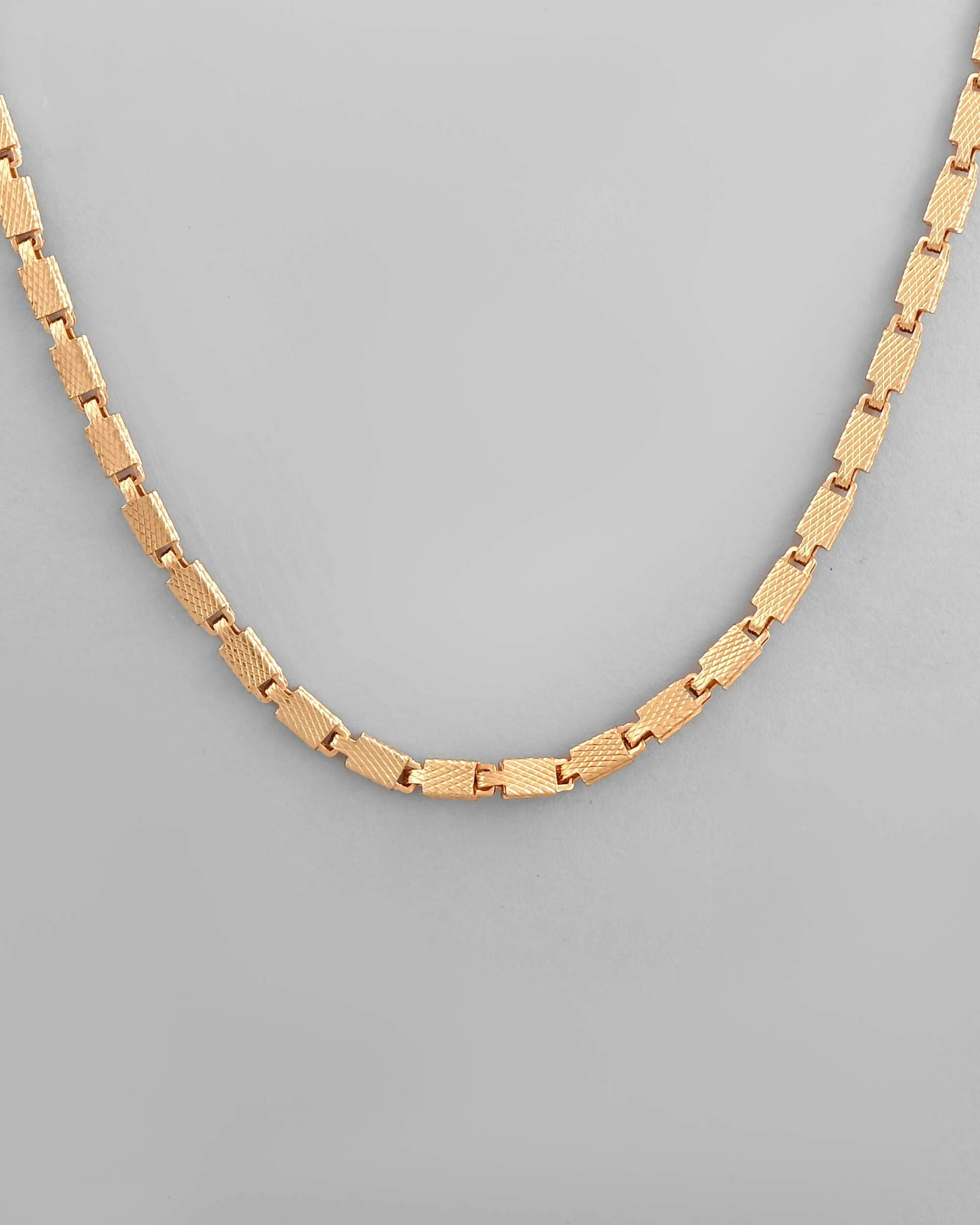 VOJ Gold-Polished Biscuit Shaped Chain For Men | Grocsy