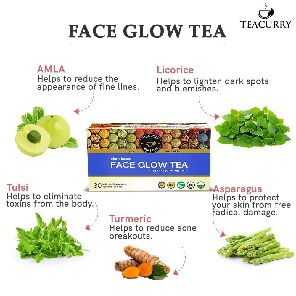 Teacurry Face Glow Tea Bags | Grocsy