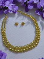 Inhanns Everyday Workwear Pearl Set (Double Layered Pearls) - Yellow | Grocsy