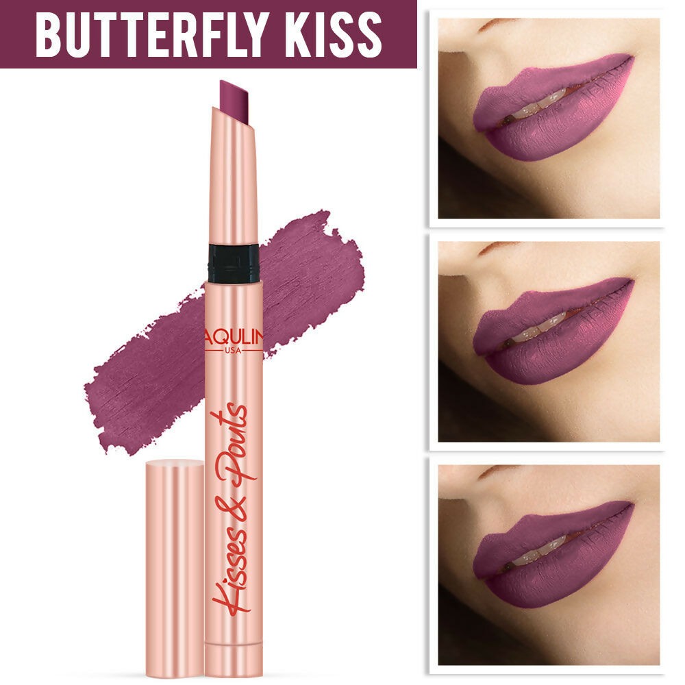 Jaquline USA Kisses & Pouts Transfer Proof Matte Lipstick - Butterfly Kiss 02 | Grocsy