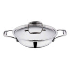 Vinod Platinum Triply Stainless Steel Kadai With Lid | Grocsy