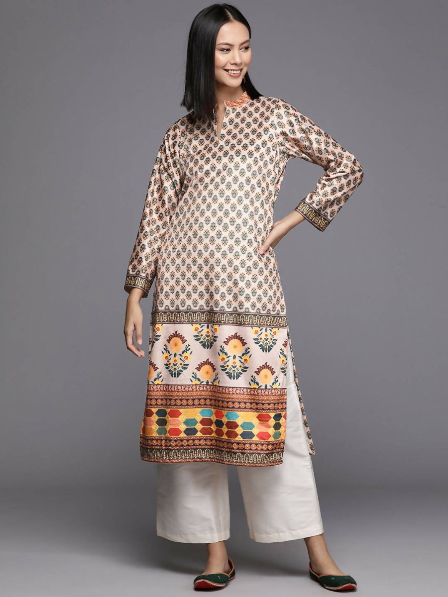 Ahalyaa Women's Traditional wear Kurta - Nude | Grocsy