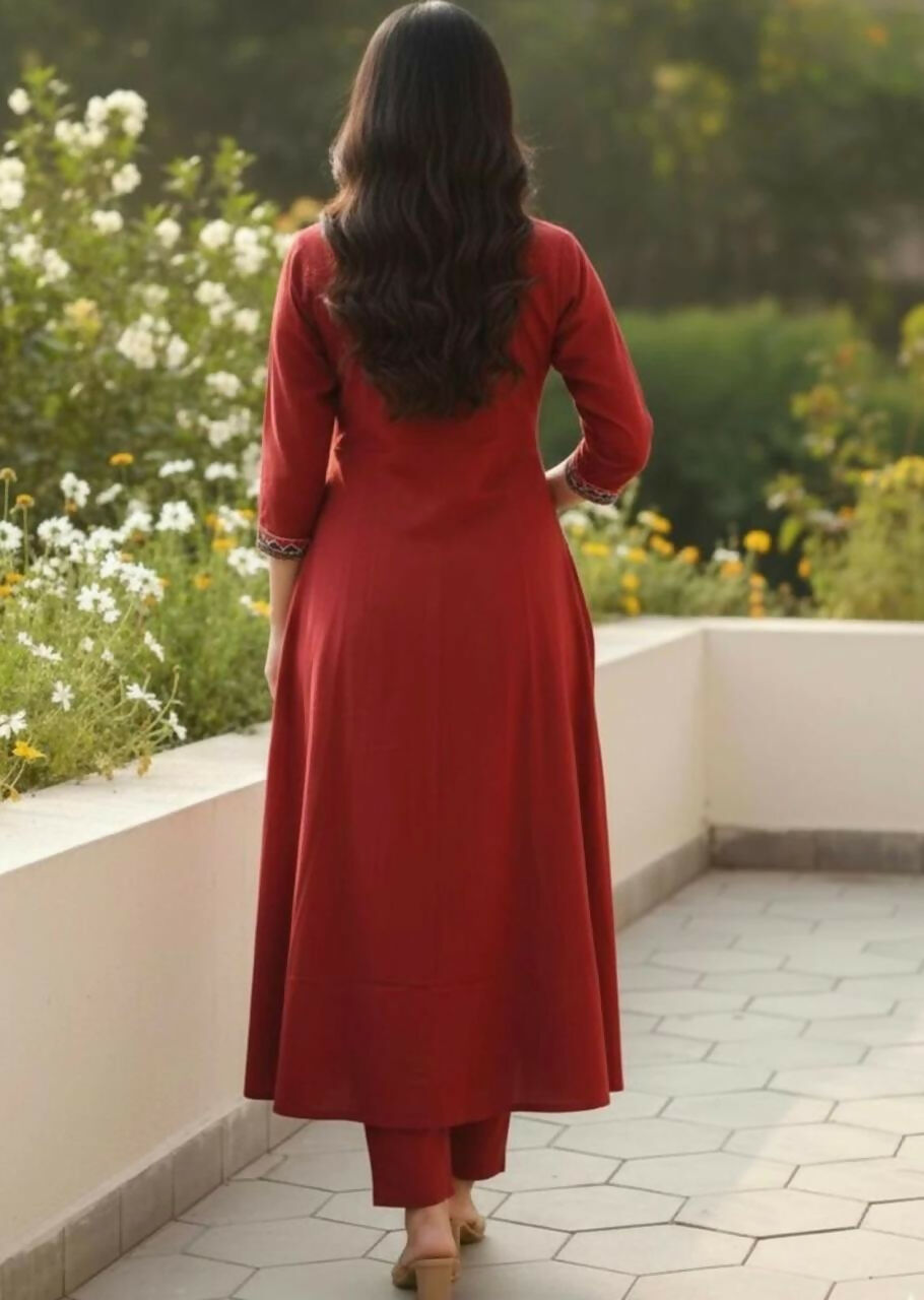 Miravan Womens Brown Straight Kurta Set | Grocsy