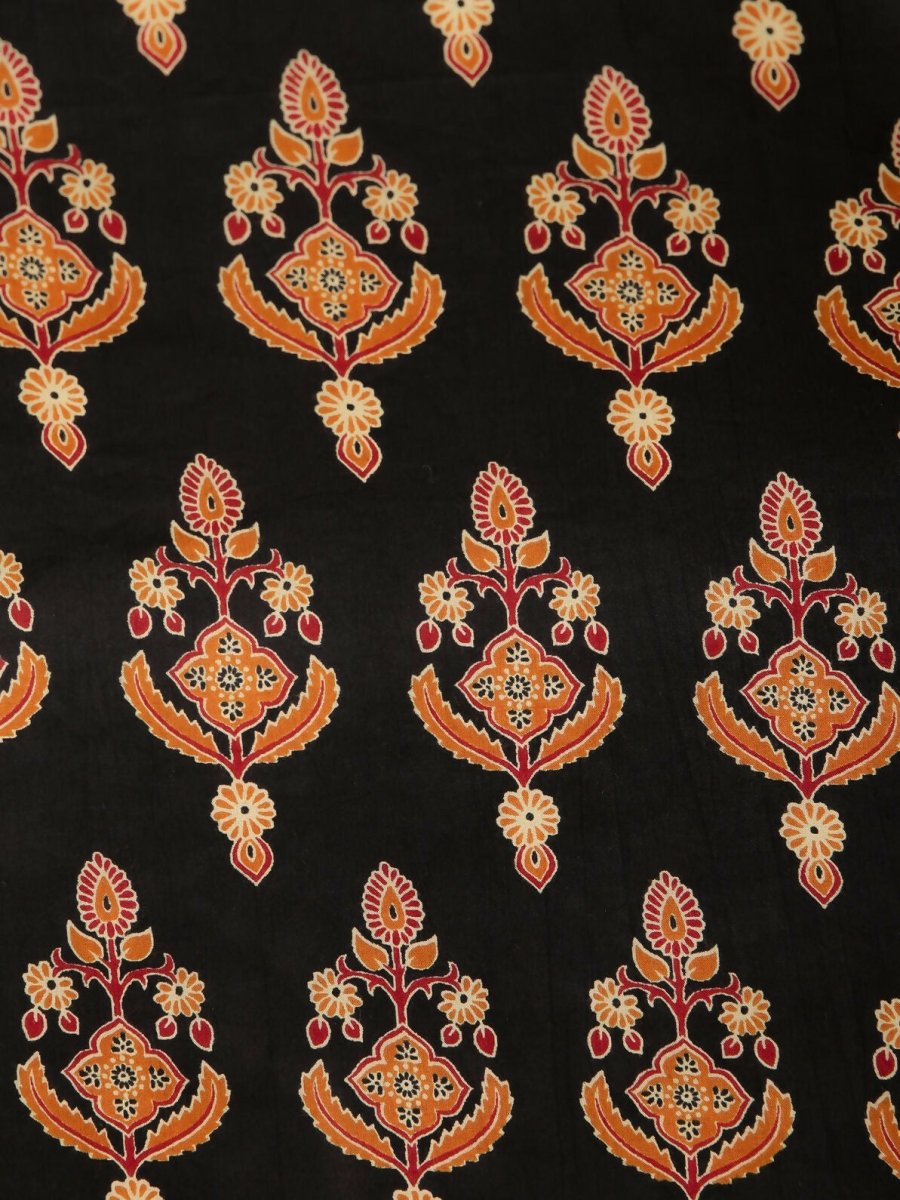 Aramya Straight Soft Cotton Floral Print Women's Kurta - Black | Grocsy