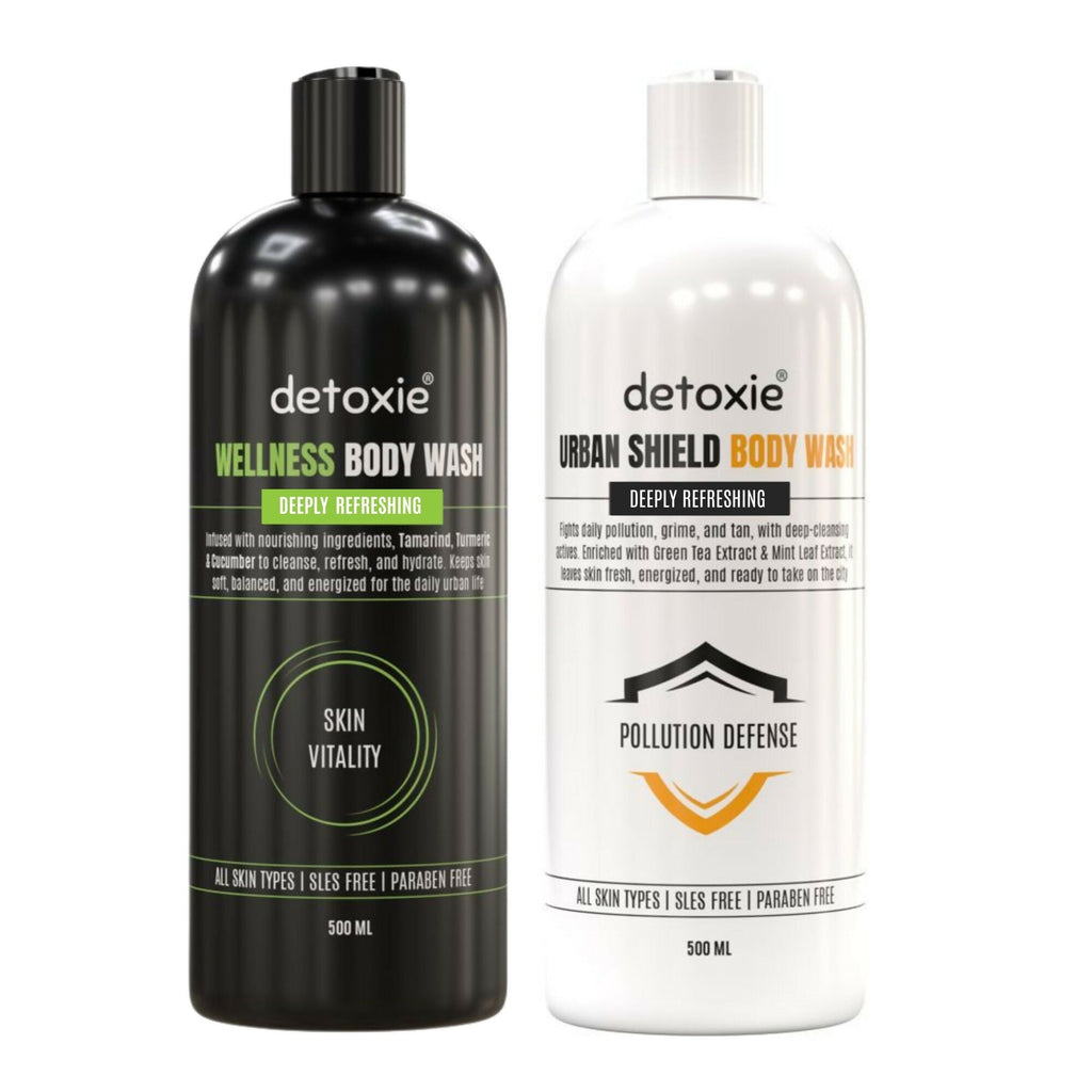 Detoxie Body Wash with Loofah - Urban Shield & Wellness | Grocsy
