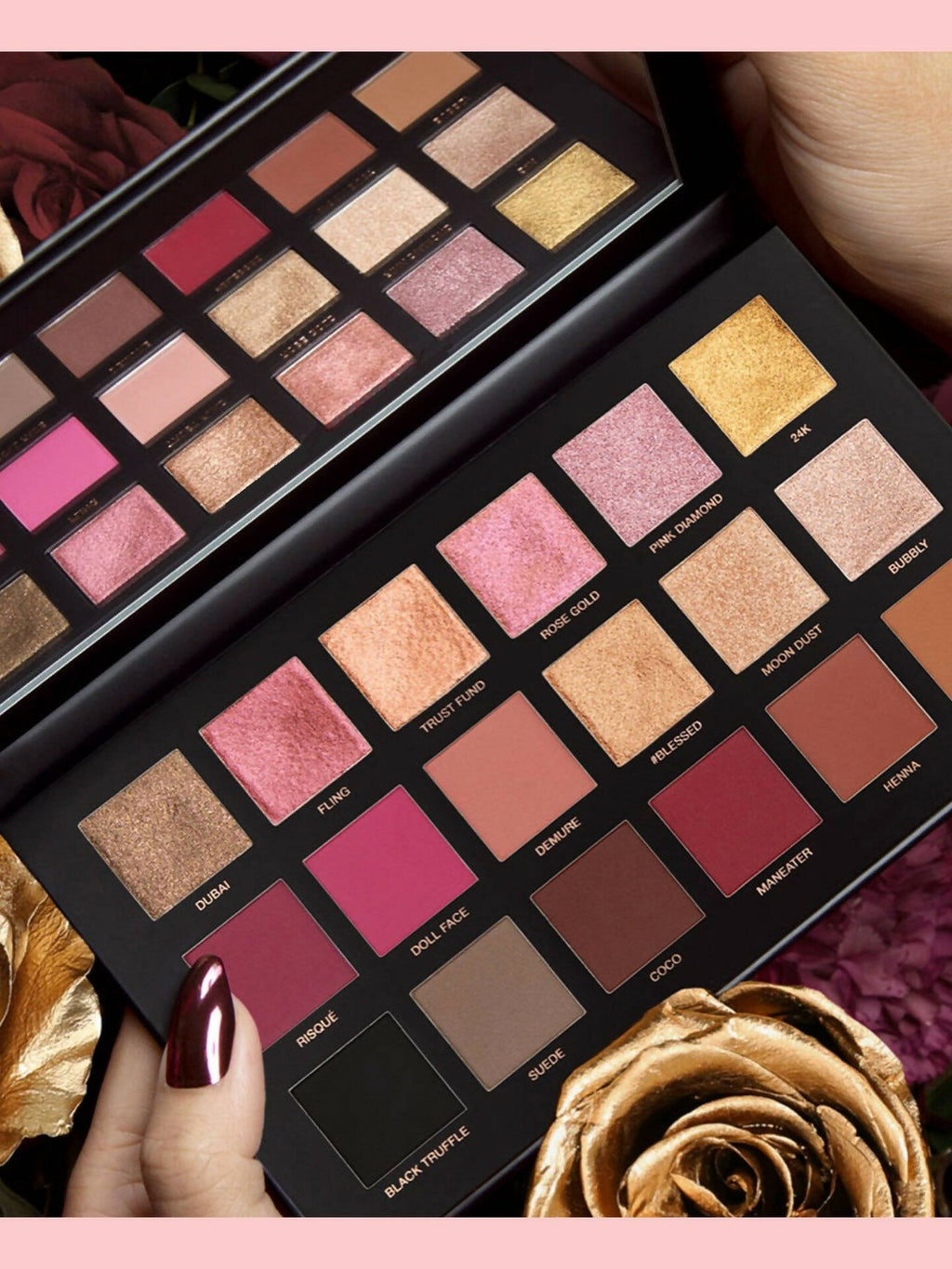 Favon Rose Gold Professional Eyeshadow Palette | Grocsy