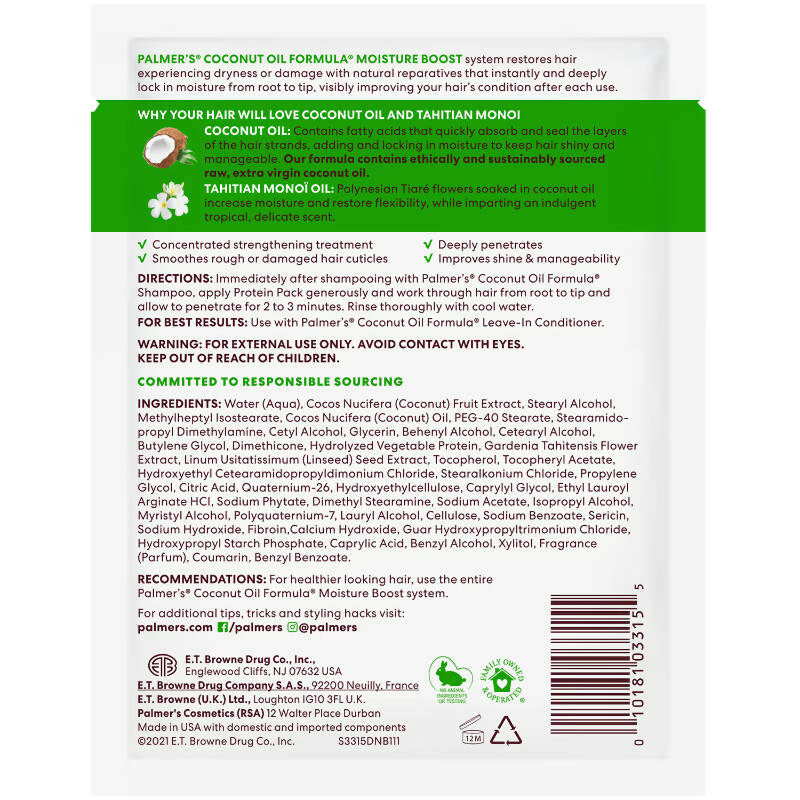 Palmer's Coconut Oil Formula Moisture Boost Protein Pack | Grocsy