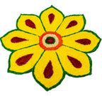 Kundan HandiKrafts Yellow Rangoli Mat - Readymade | Grocsy