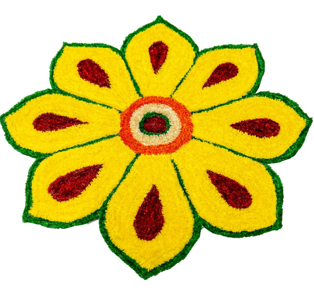 Kundan HandiKrafts Yellow Rangoli Mat - Readymade | Grocsy