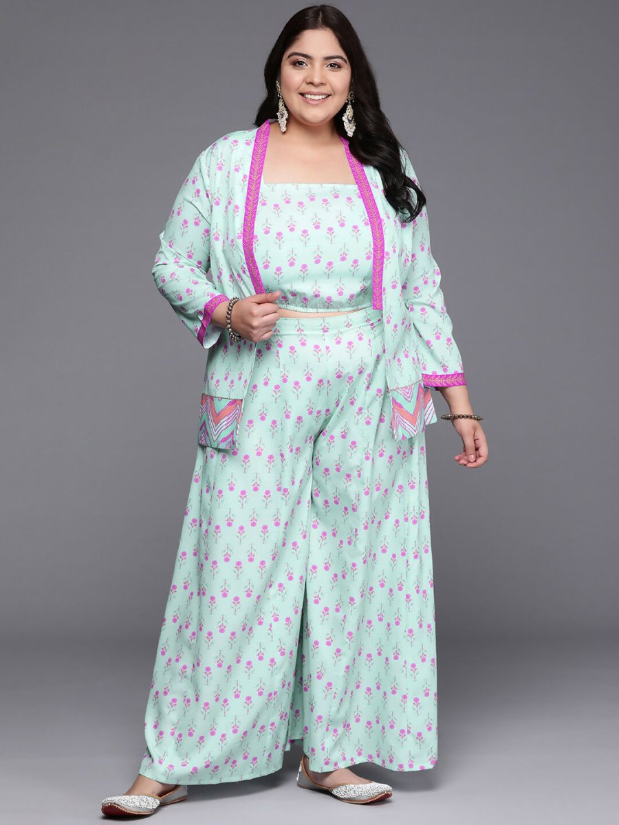 Ahalyaa Women's Traditional wear Co-ords - Blue | Grocsy
