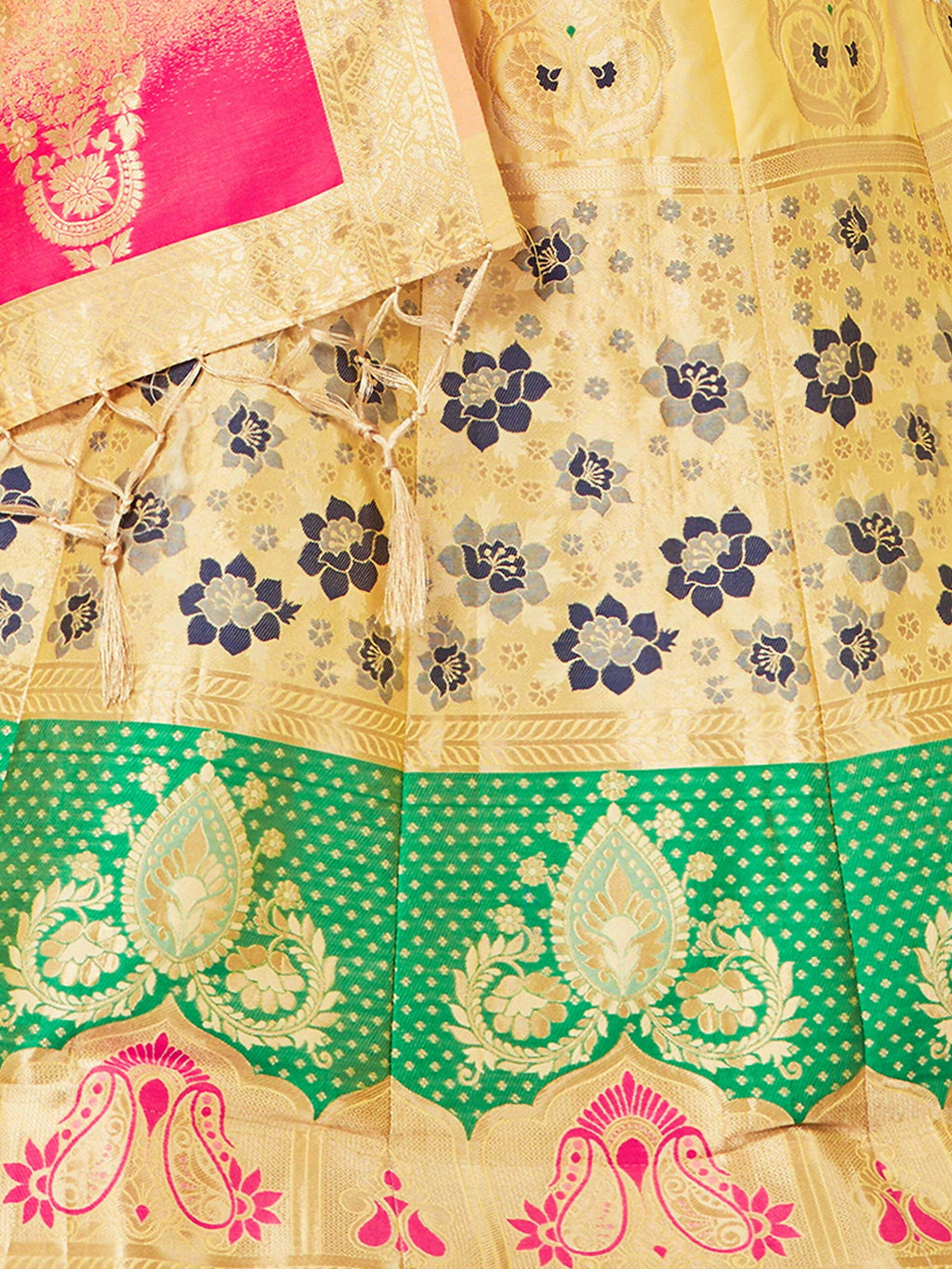 Mimosa Women's Semi-Stitched Art Silk Yellow Lehenga Choli with Dupatta | Grocsy