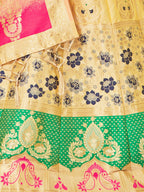 Mimosa Women's Semi-Stitched Art Silk Yellow Lehenga Choli with Dupatta | Grocsy