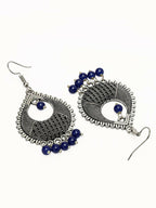 NVR Women German Silver Oxidised Chandbali Earrings | Grocsy